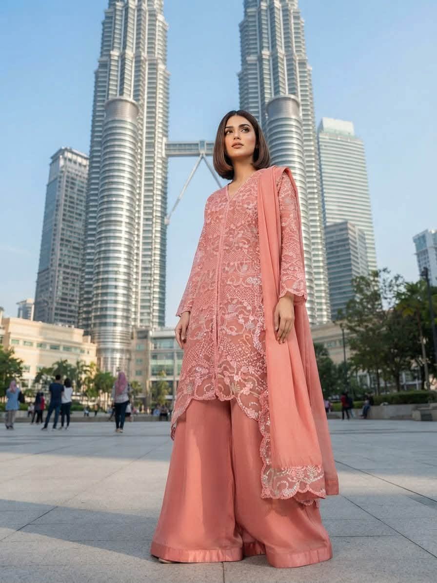 Chiffon Plazzo Peach