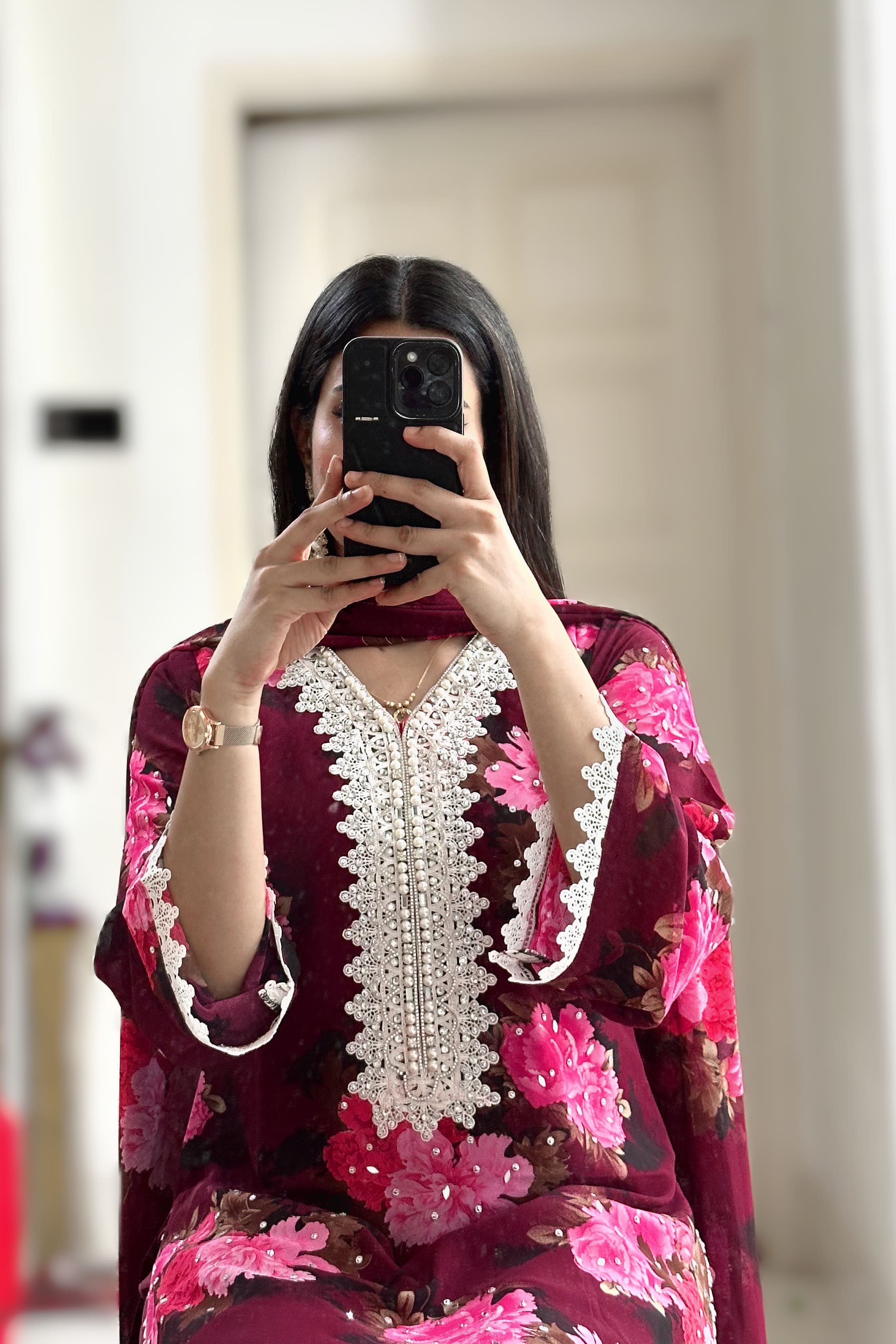 Crimson wine print
