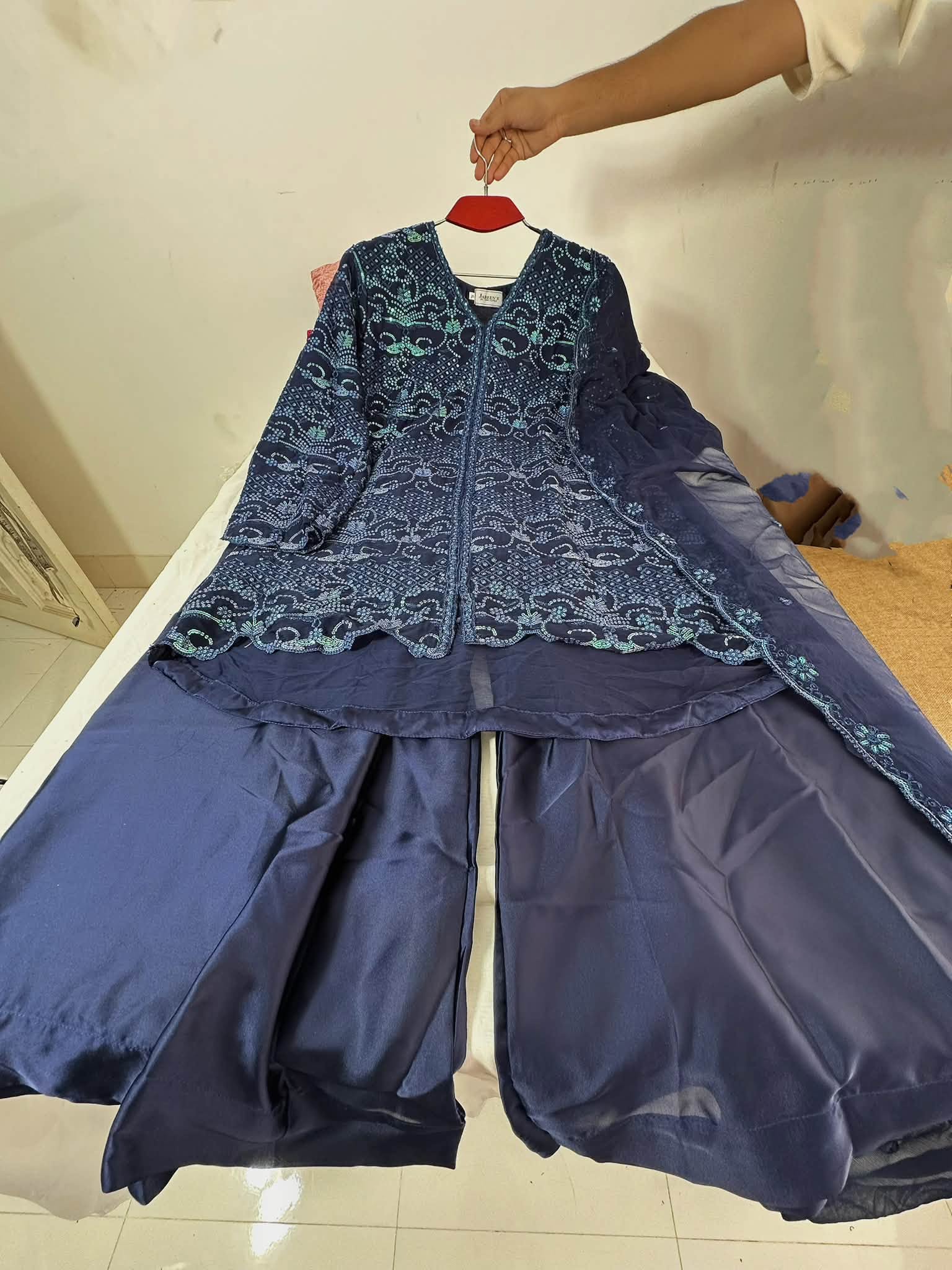 Chiffon Plazzo Blue